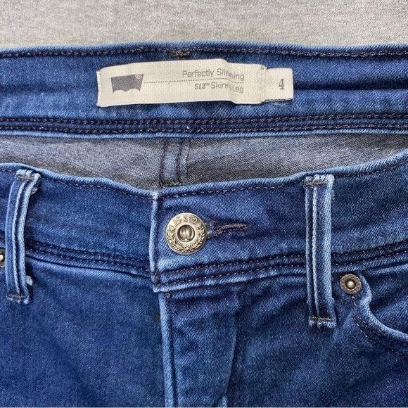 Levi's 512 Jeans Women's Sz 4 Blue Perfectly Slimming Skinny Leg Mid Rise Denim - Picture 5 of 16